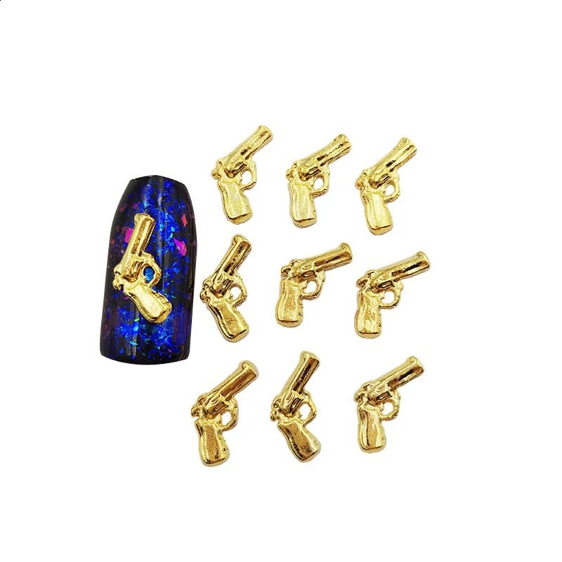 3D Gold Pistol Charms