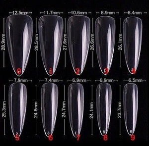 Press-On Clear Stiletto Nail Tips