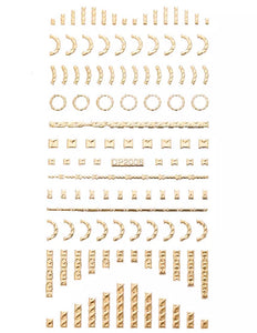 3D Gold Nail Stickers B