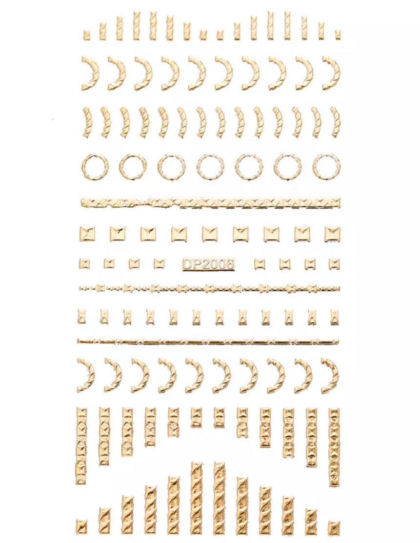 3D Gold Nail Stickers B