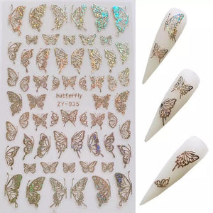 Gold Butterfly Stickers 035