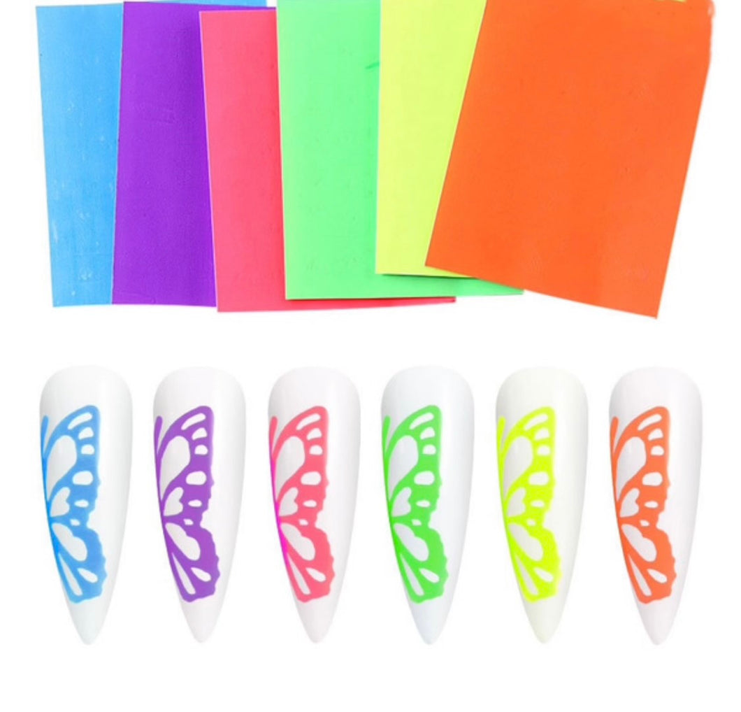 Neon Butterfly Stickers